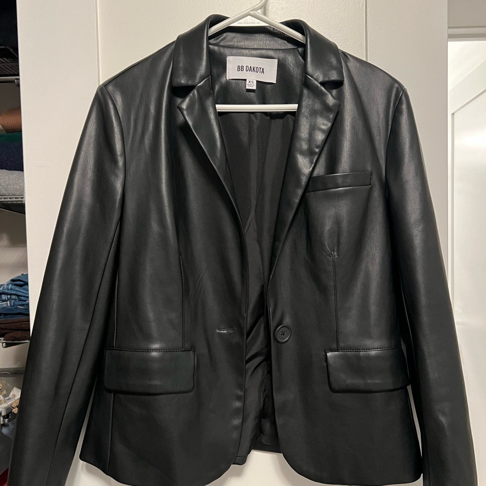 BB Dakota faux leather blazer